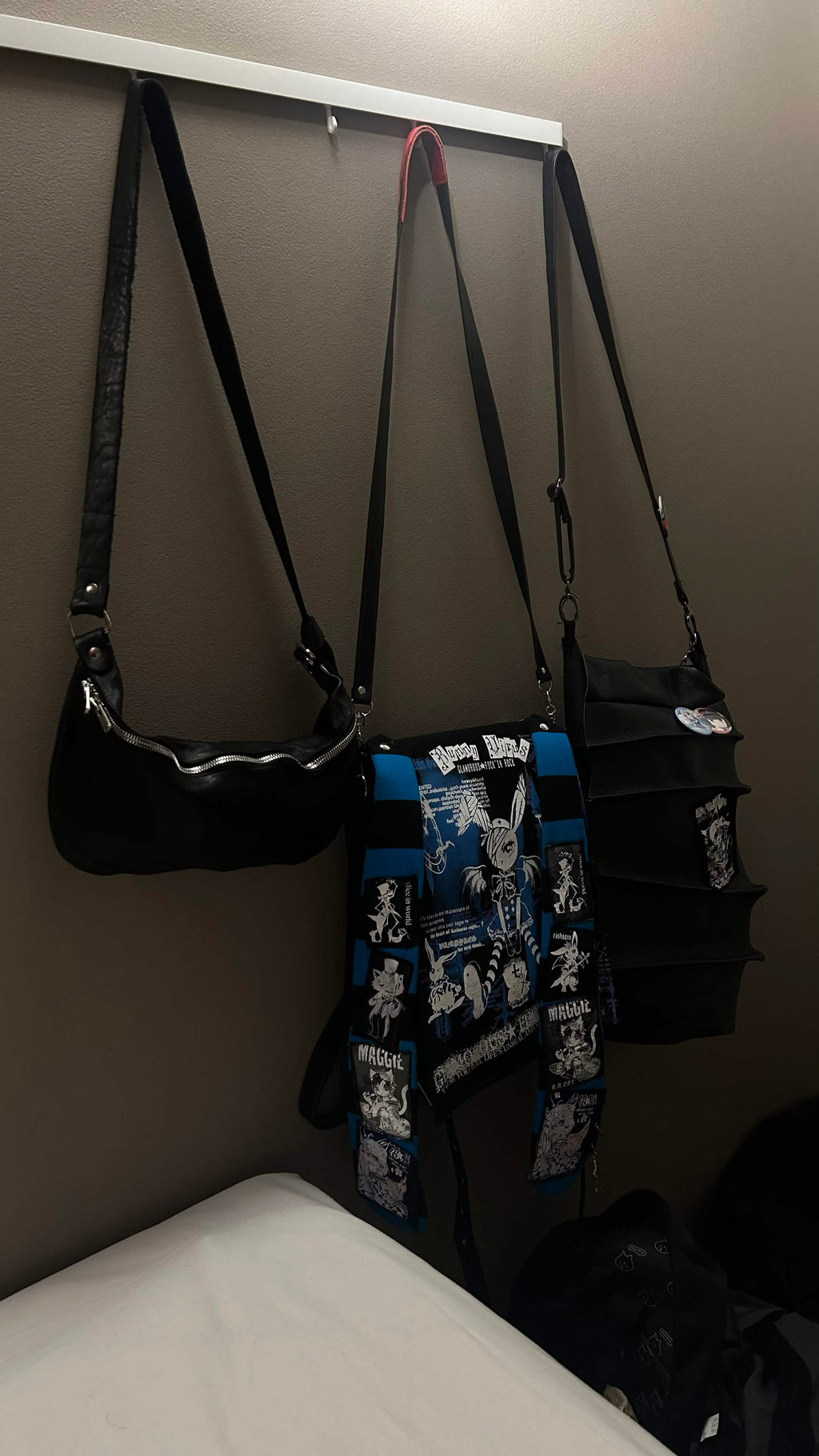 Leather Batwing messanger bag