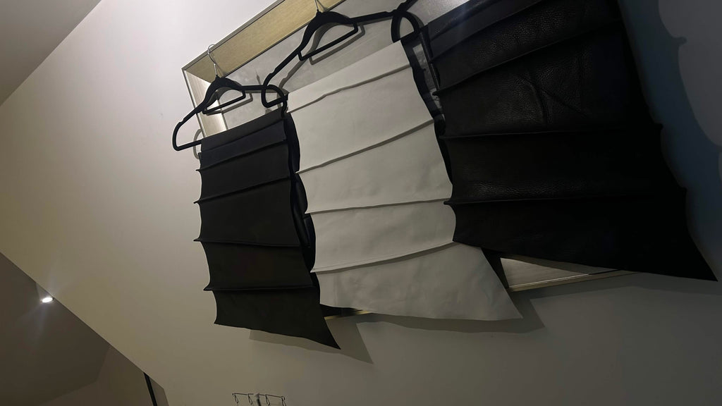 White leather batwing bag
